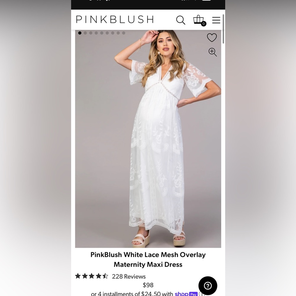 Pink blush maternity dress